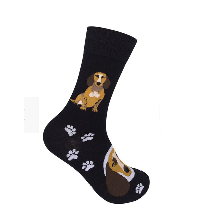 FUNATIC Brand Unisex BROWN DACHSHUND Dog Socks