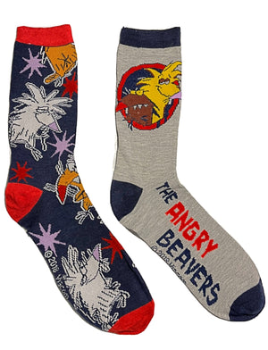 ANGRY BEAVERS Men’s 2 Pair Of Socks - Novelty Socks for Less