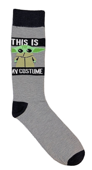 STAR WARS MEN’S BABY YODA HALLOWEEN SOCKS ‘THIS IS MY COSTUME’ - Novelty Socks for Less
