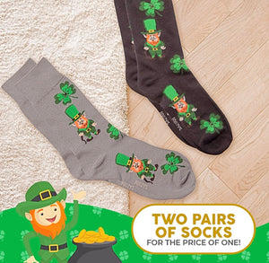 FOOZYS Brand Men’s SAINT PATRICKS DAY 2 Pair Of Socks - Novelty Socks for Less