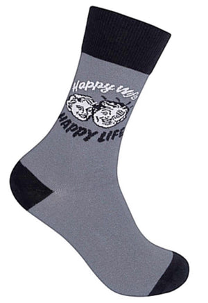 FUNATIC Brand Unisex Socks ‘HAPPY WIFE HAPPY LIFE’ - Novelty Socks for Less