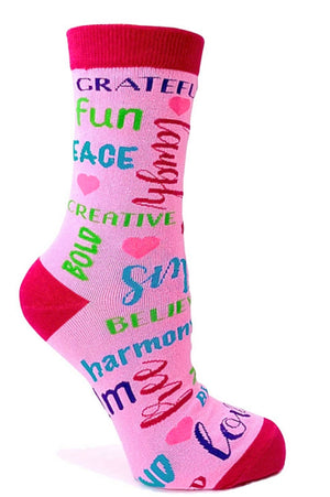 FABDAZ Brand Ladies POSITIVE WORDS Socks - Novelty Socks for Less