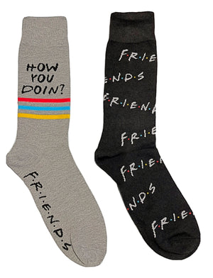 FRIENDS TV SHOW Men’s 2 Pair Of Socks ‘HOW YOU DOIN’?’ - Novelty Socks for Less