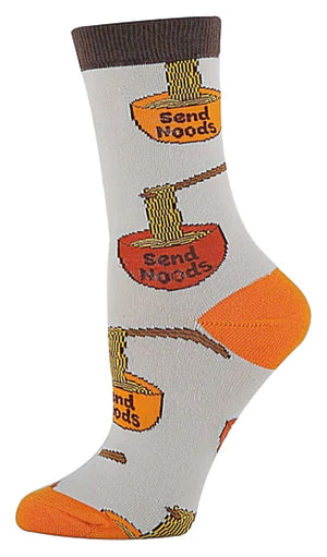 OOOH YEAH Brand Ladies RAMEN NOODLES Socks ‘SEND NOODS’ - Novelty Socks for Less