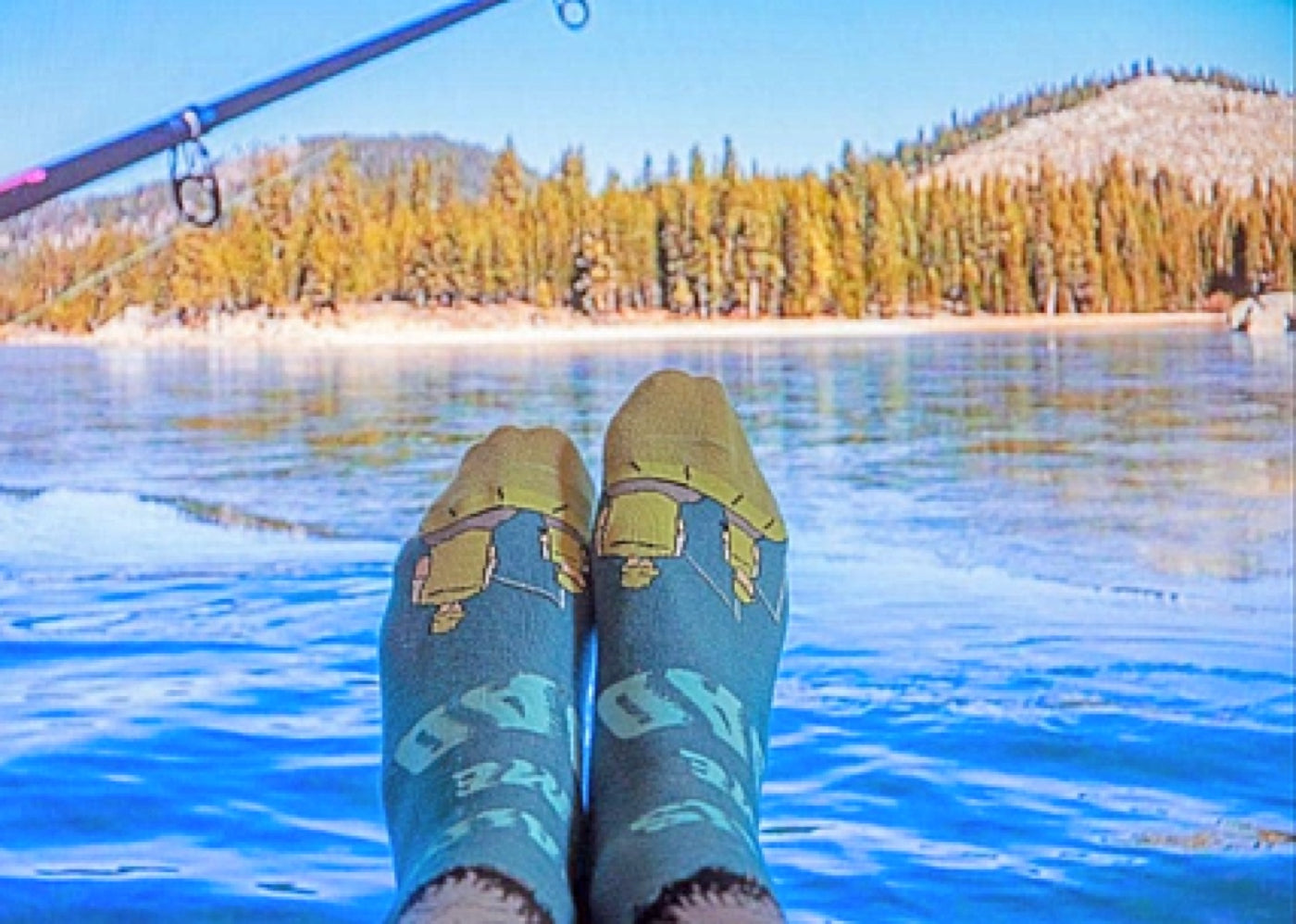 Crazy Dog Brand Men’s Fishing Socks ‘My Fishing Buddy Calls Me Dad’