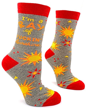 FABDAZ Brand Ladies I’M A RAY OF FUCKIN’ SUNSHINE Socks - Novelty Socks for Less