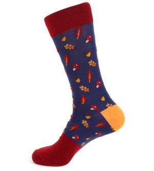 Parquet Brand Men’s ACORN/LEAVES Socks - Novelty Socks for Less