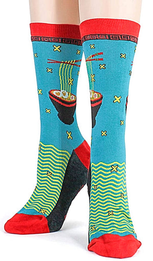 FOOT TRAFFIC Brand Ladies RAMEN NOODLES Socks - Novelty Socks for Less