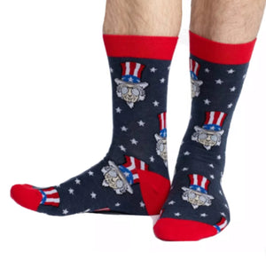 GOOD LUCK SOCK Brand Men’s COOL UNCLE SAM PATRIOTIC Socks - Novelty Socks for Less