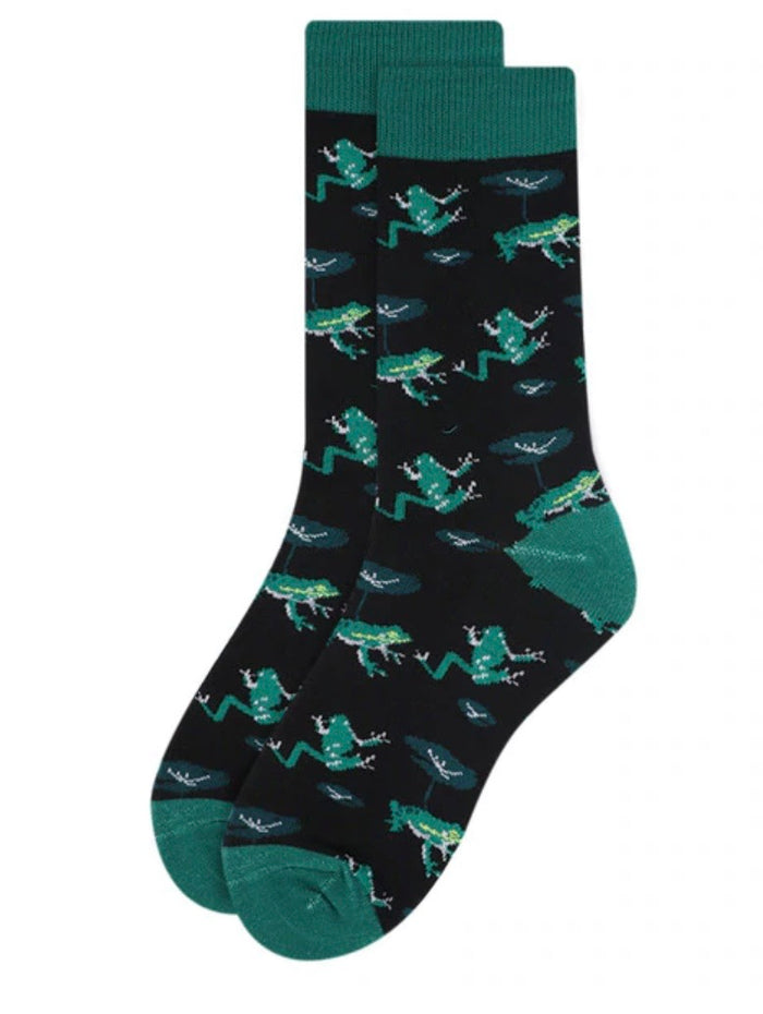 PARQUET Brand Ladies FROGS Socks GREEN FROGS ALL OVER