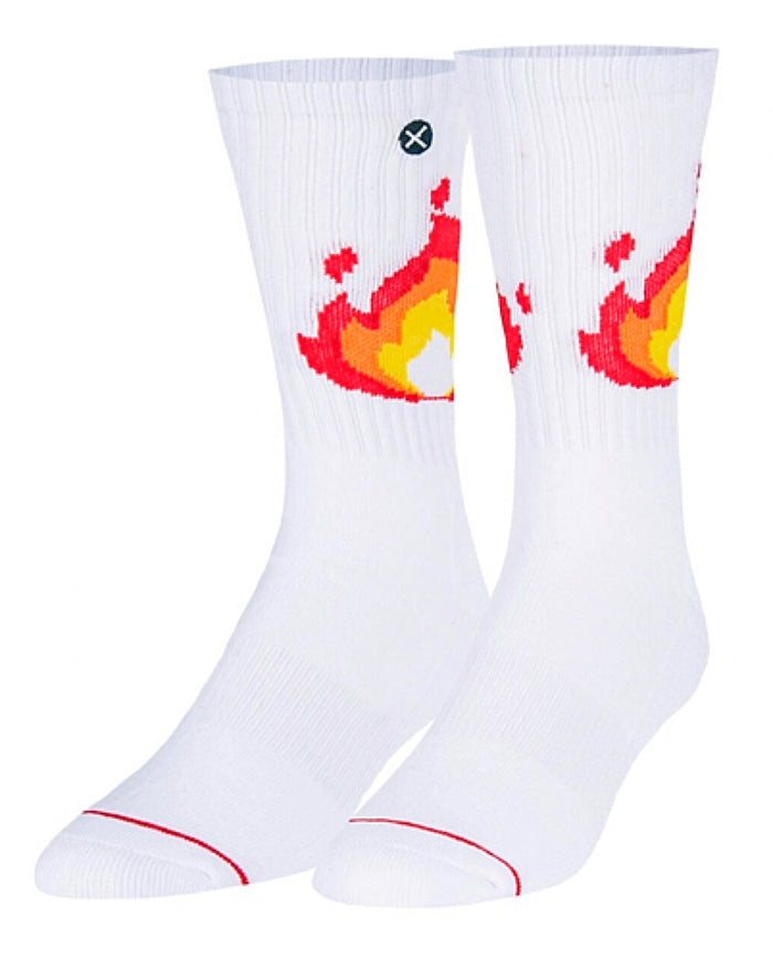 ODD SOX Brand Men’s PIXEL FLAMES Socks FIRE
