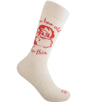 FUNKY SOCKS BRAND Men’s SANTA ‘I’M TOO OLD FOR THIS’ - Novelty Socks for Less