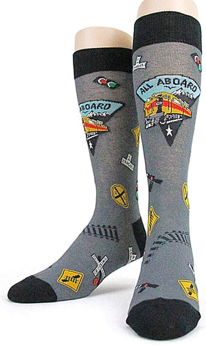 FOOT TRAFFIC Mens RAILROAD/TRAIN Socks - Novelty Socks for Less