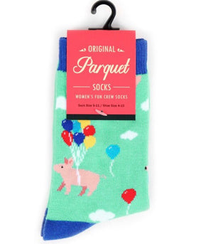 Parquet Brand Ladies FLYING PIGS Socks - Novelty Socks for Less