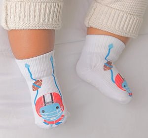 SQUID SOCKS Brand Unisex INFANT/TODDLER 3 Pair Of STAY ON Socks ‘CHAMP COLLECTION’ - Novelty Socks for Less