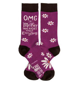 PRIMITIVES BY KATHY LOL SOCKS ‘OMG MY MOTHER’ Unisex - Novelty Socks for Less