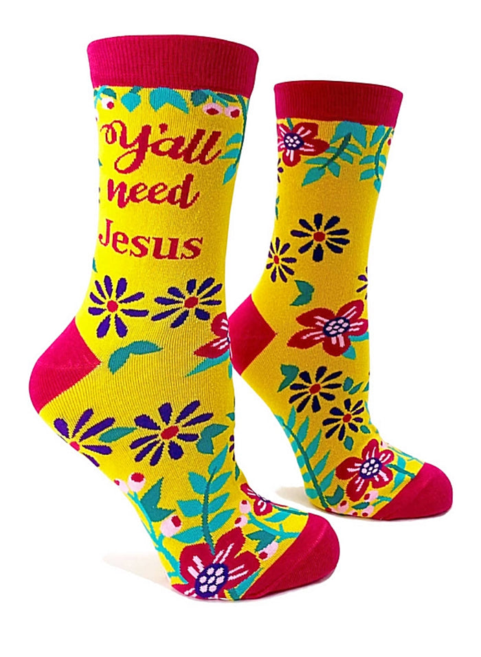 FABDAZ Brand Ladies Y’ALL NEED JESUS’ Socks