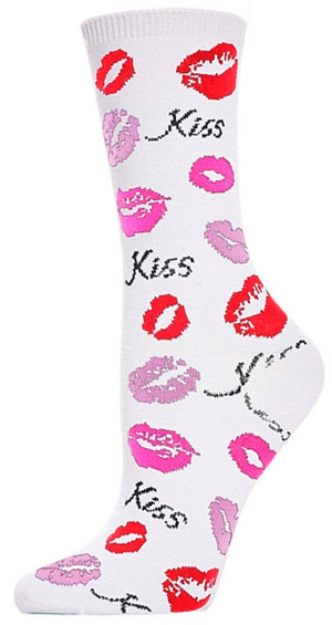 MeMoi Brand LADIES SEXY LIPS VALENTINE'S DAY SOCKS 'KISS' - Novelty Socks for Less