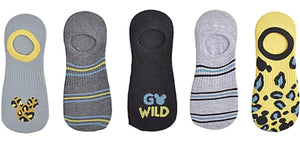 DISNEY Ladies 5 Pair Of No Show Liner Socks ‘GO WILD’ - Novelty Socks for Less