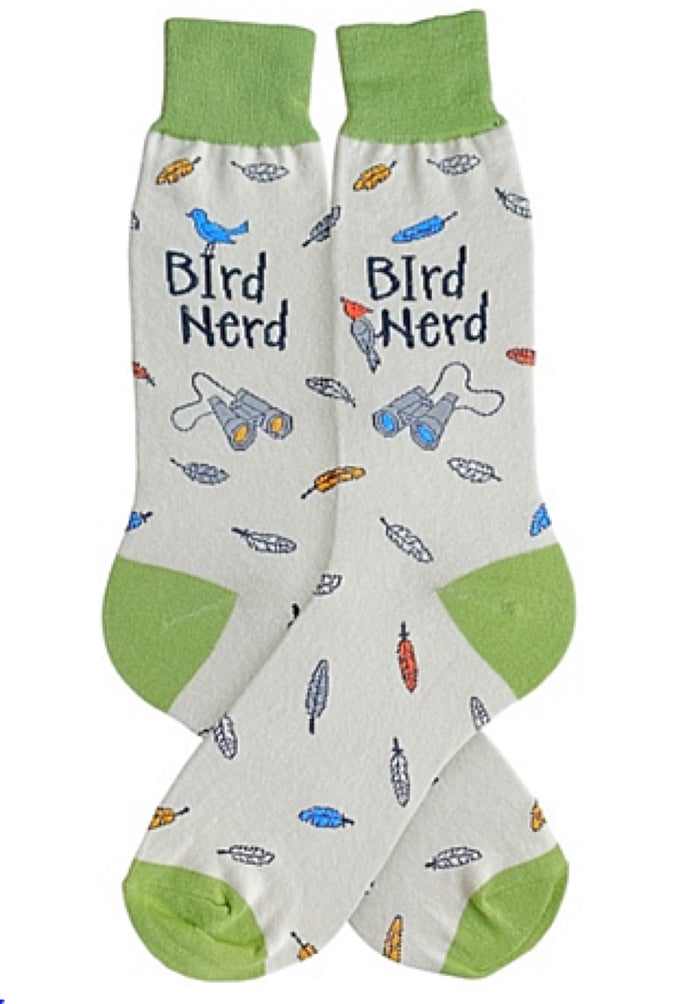 FOOT TRAFFIC Brand Men’s BIRD NERD Socks BIRD WATCHER