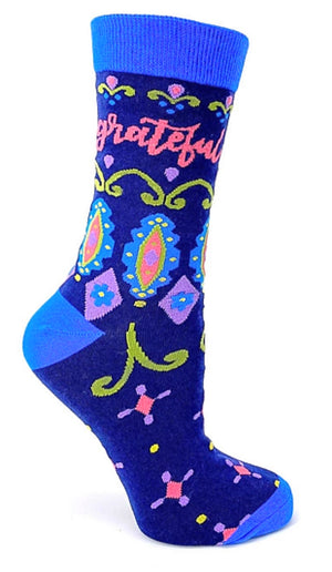 FABDAZ Brand Ladies GRATEFUL Socks - Novelty Socks for Less