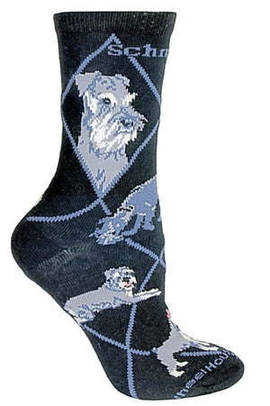WHEEL HOUSE DESIGNS MEN’S SCHNAUZER DOG SOCKS - Novelty Socks for Less