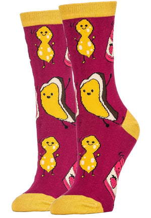 OOOH YEAH Brand Ladies PEANUT BUTTER JAMS - Novelty Socks for Less