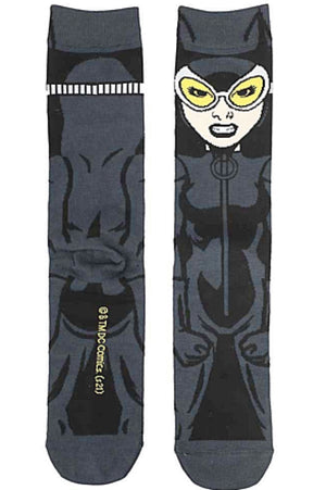 DC COMICS BATMAN Men’s CATWOMAN 360 Crew Socks BIOWORLD Brand THE BATMAN - Novelty Socks for Less