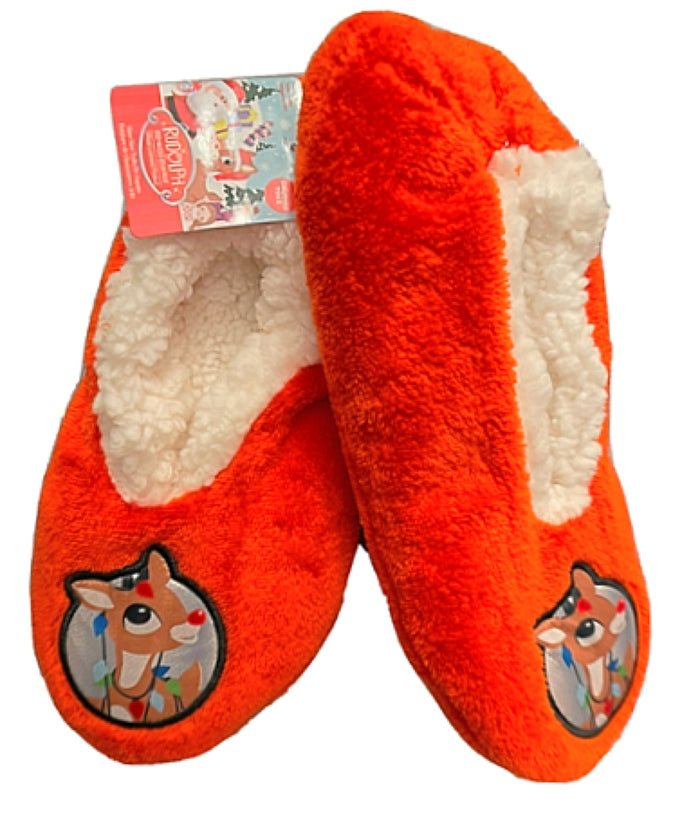 RUDOLPH THE RED NOSED REINDEER LADIES GRIPPER BOTTOM SNUGGLE TOES