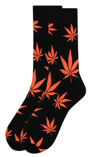 PARQUET BRAND Men's MARIJUANA POT LEAF WEED Socks (CHOOSE COLOR) - Novelty Socks for Less