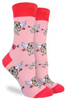 GOOD LUCK SOCK LADIES VALENTINES PUG DOG SOCKS - Novelty Socks for Less