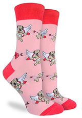 GOOD LUCK SOCK LADIES VALENTINES PUG DOG SOCKS - Novelty Socks for Less