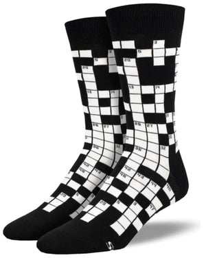 SOCKSMITH Brand Men’s CROSSWORD PUZZLE Socks - Novelty Socks for Less