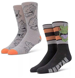 RUGRATS Mens 2 Pair REPTAR Socks - Novelty Socks for Less