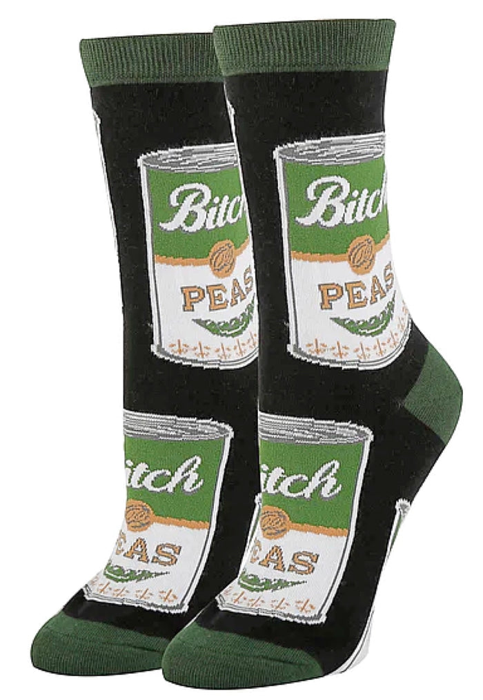 OOOH YEAH Brand Ladies CAN OF PEAS Socks ‘BITCH PEAS’