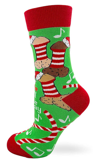 FABDAZ BRAND LADIES CHRISTMAS SOCKS ‘JINGLE BALLS & FESTIVE DICKS - Novelty Socks for Less