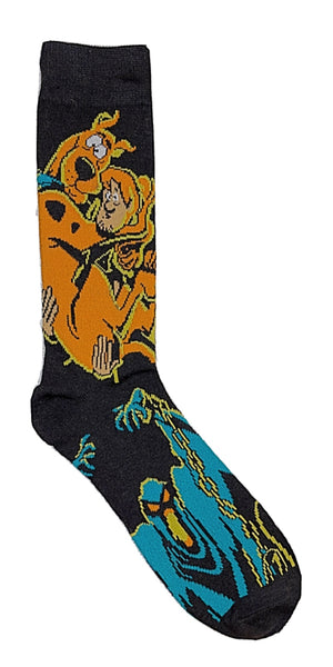 SCOOBY-DOO MEN’S HALLOWEEN SOCKS WITH SHAGGY & GHASTLY GHOUL - Novelty Socks for Less
