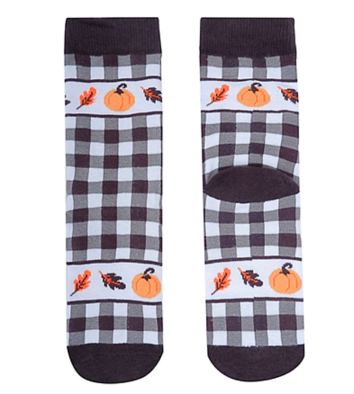 PARQUET Brand Ladies HALLOWEEN AUTUMN Socks PUMPKINS & LEAVES