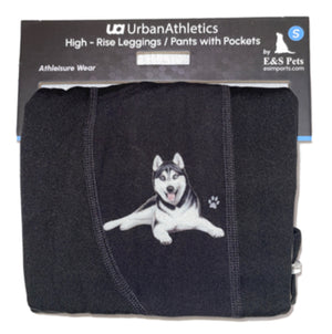 URBAN ATHLETICS Ladies SIBERIAN HUSKY High Rise Leggings With Pockets E&S Pets - Novelty Socks for Less