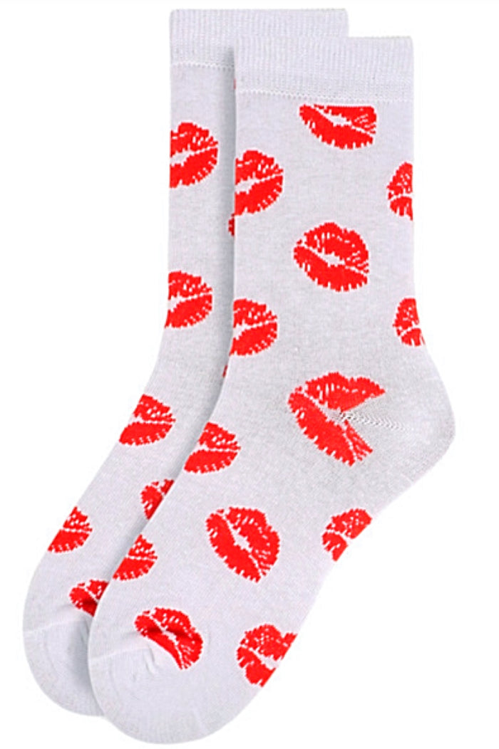 PARQUET Brand Ladies VALENTINES DAY SEXY LIPS/KISSES Socks