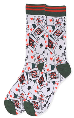 PARQUET BRAND MEN’S PLAYING CARDS POKER SOCKS (CHOOSE COLOR) - Novelty Socks for Less