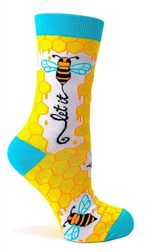 FABDAZ Brand Ladies BUMBLEBEE Socks ‘LET IT BE’ - Novelty Socks for Less