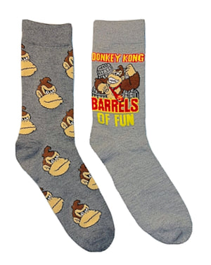 DONKEY KONG Men’s 2 Pair Of Socks’BARRELS OF FUN’ - Novelty Socks for Less