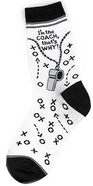 FOOT TRAFFIC Brand Ladies ‘I’M THE COACH THAT’S WHY’ - Novelty Socks for Less