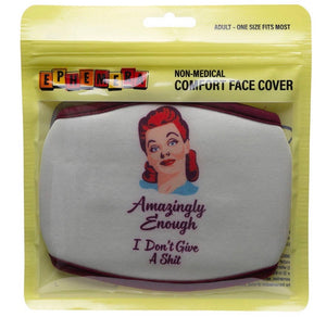 FUNATIC BRAND FACE MASK COVER ‘AMAZINGLY ENOUGH I DON’T GIVE A SH*T’ - Novelty Socks for Less
