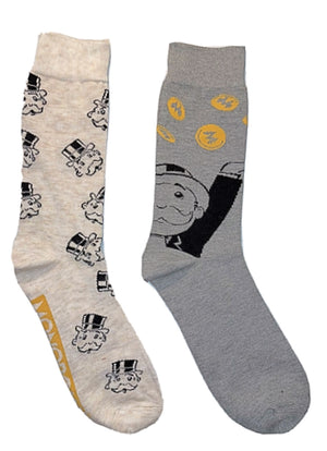 MONOPOLY Men’s 2 Pair Of RICH UNCLE PENNYBAGS Socks - Novelty Socks for Less