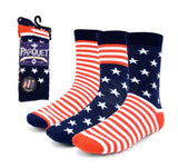 PARQUET Brand Mens 3 Pair AMERICAN FLAG Socks - Novelty Socks for Less