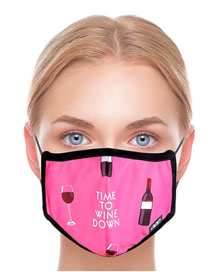 ODD SOX OFFICIAL Brand Face Mask ‘TIME TO WINE DOWN’ - Novelty Socks for Less