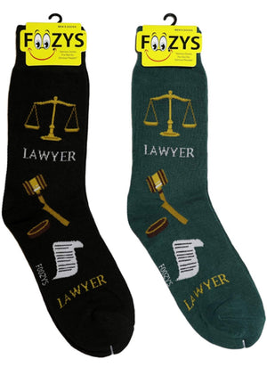 FOOZYS Brand Men’s 2 Pair OF LAWYER Socks - Novelty Socks for Less