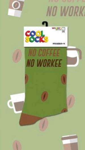 COOL SOCKS Ladies NO COFFEE NO WORKEE - Novelty Socks for Less